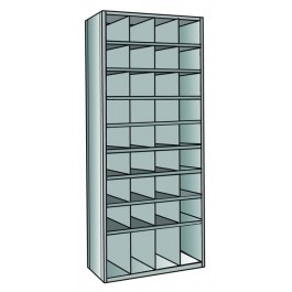 Metal bin shelving 9 shelves, 36 bins Starter
