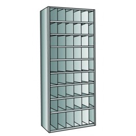 Metal bin shelving 9 shelves, 54 bins Starter unit