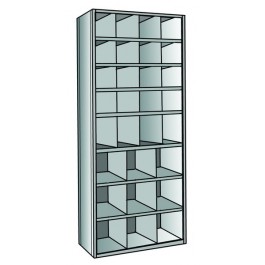 Metal bin shelving 8 shelves, 29 bins Starter