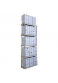 30 Box Record Storage Units -- 9' Tall with 5 shelves 42" x 15" x 108"