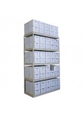 100 Box Record Storage Units -- 9' Tall with 5 shelves 69" x 30" x 108"