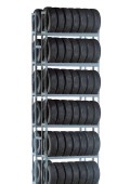 96 Tire Double Row Automotive Storage Unit with 6 Shelves
