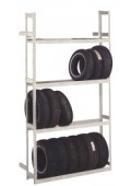 32 Tire Automotive Storage Unit with 4 Shelves