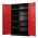 Black-Red Garage Storage Cabinet With Doors